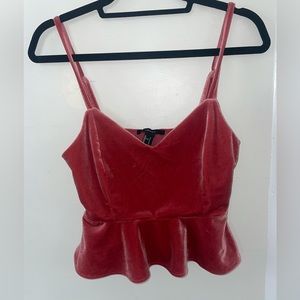 Velour Peplum Crop Top! Forever 21